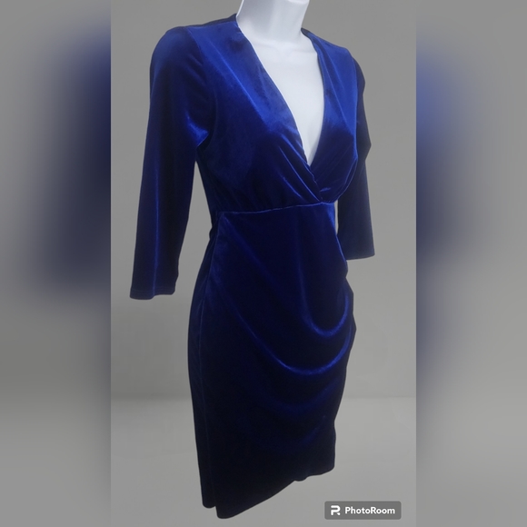 LULUS Royal Blue Velvet Bodycon Dress Small - Picture 5 of 12